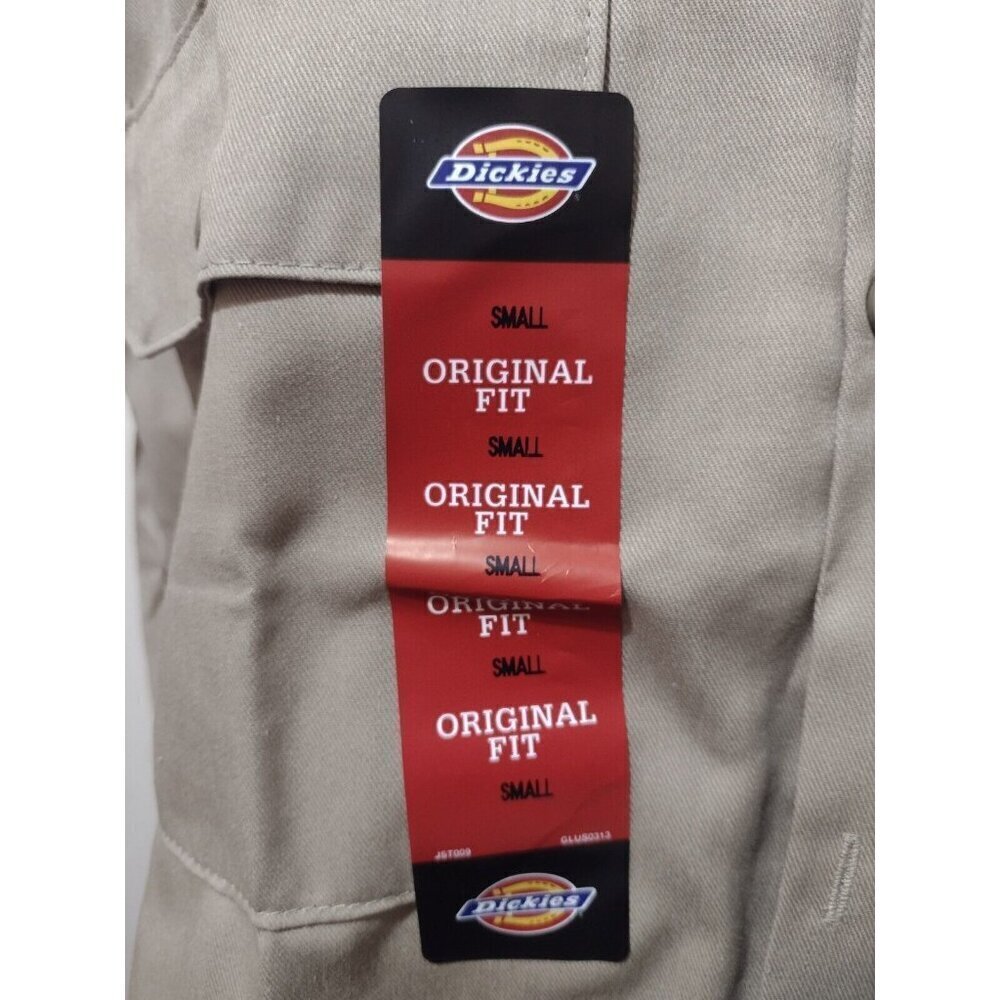 New NWT Men's Dickies Short Sleeve Work Button Shirt Small S Brown Khaki - Picture 2 of 10